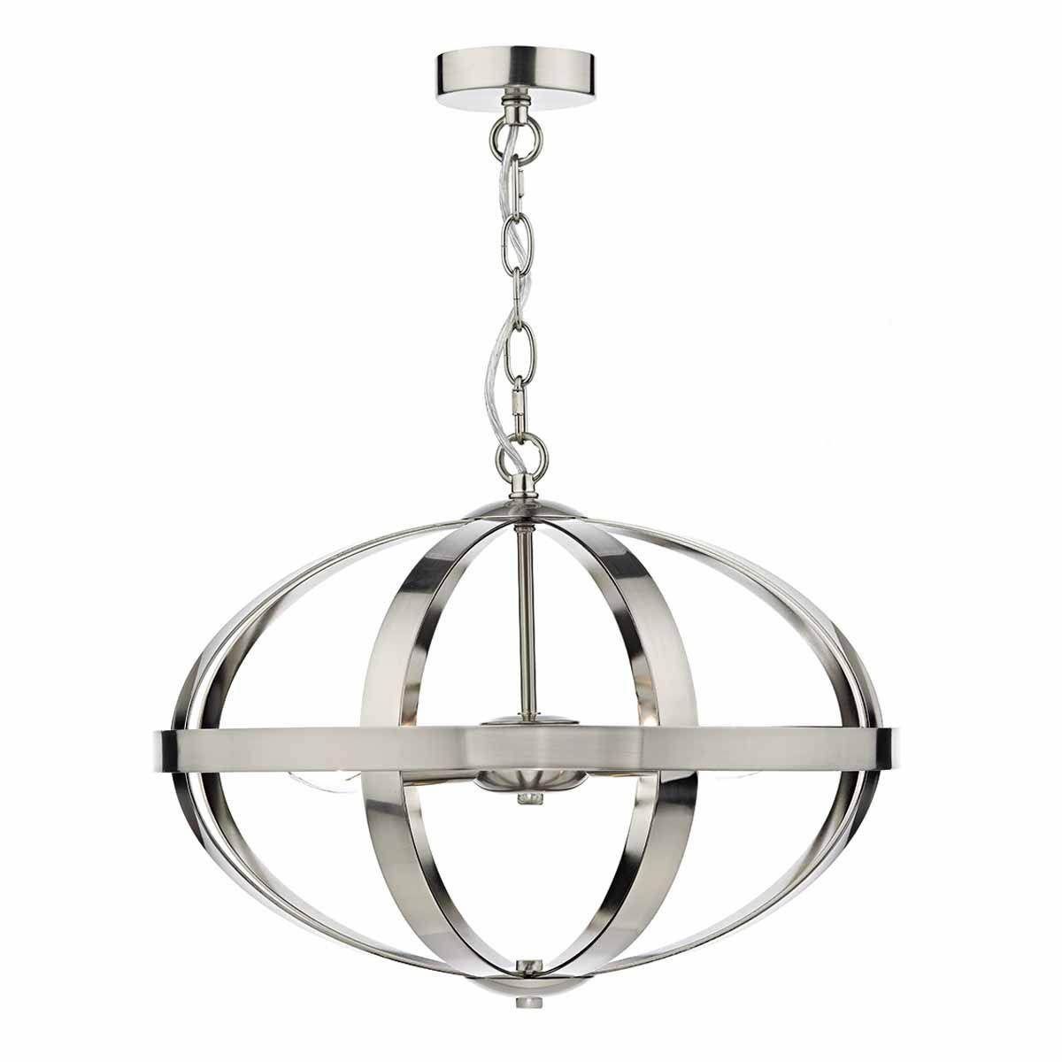 Dar Symbol 3 Light Fitting Satin Chrome - Cusack Lighting