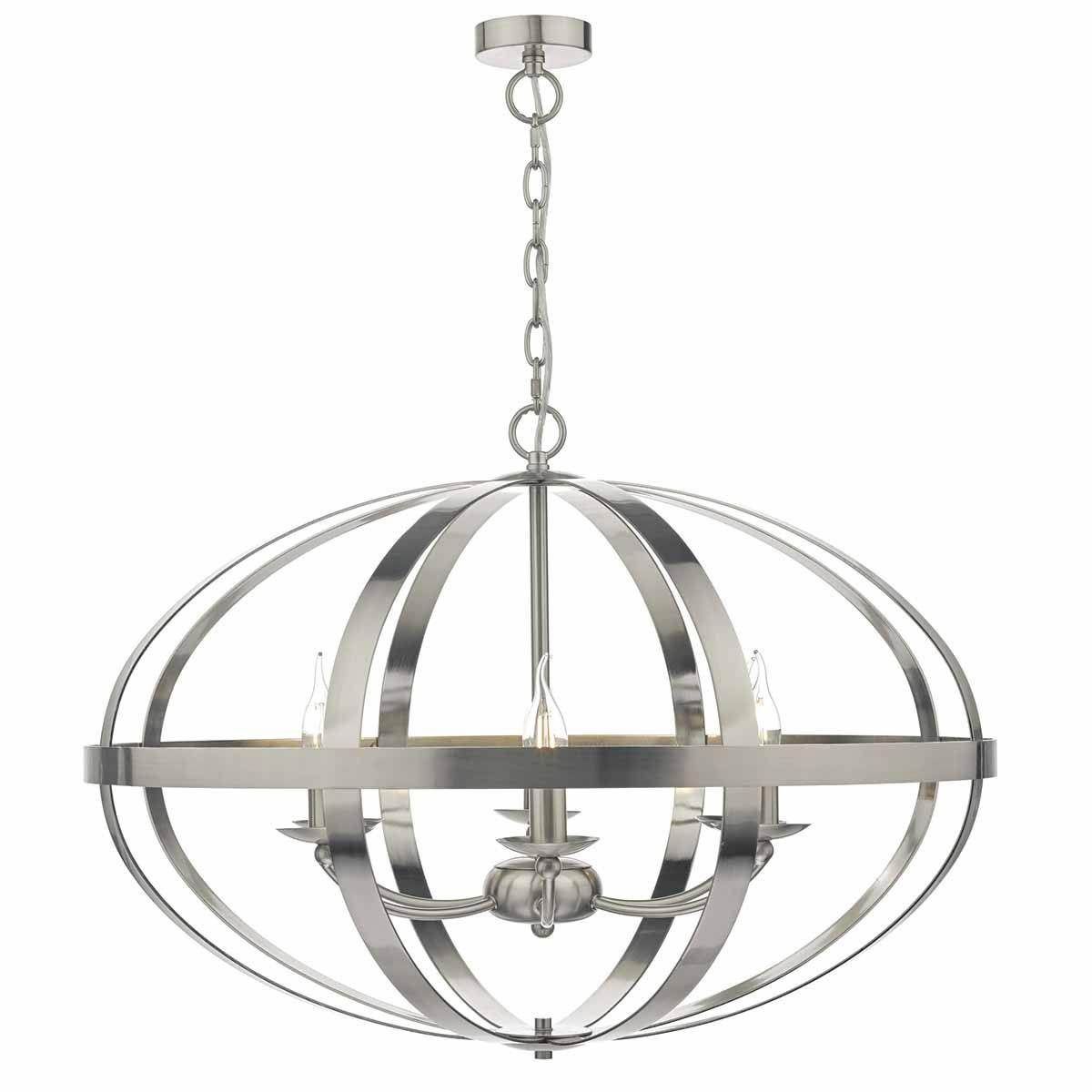 Dar Symbol 6 Light Fitting Satin Chrome - Cusack Lighting