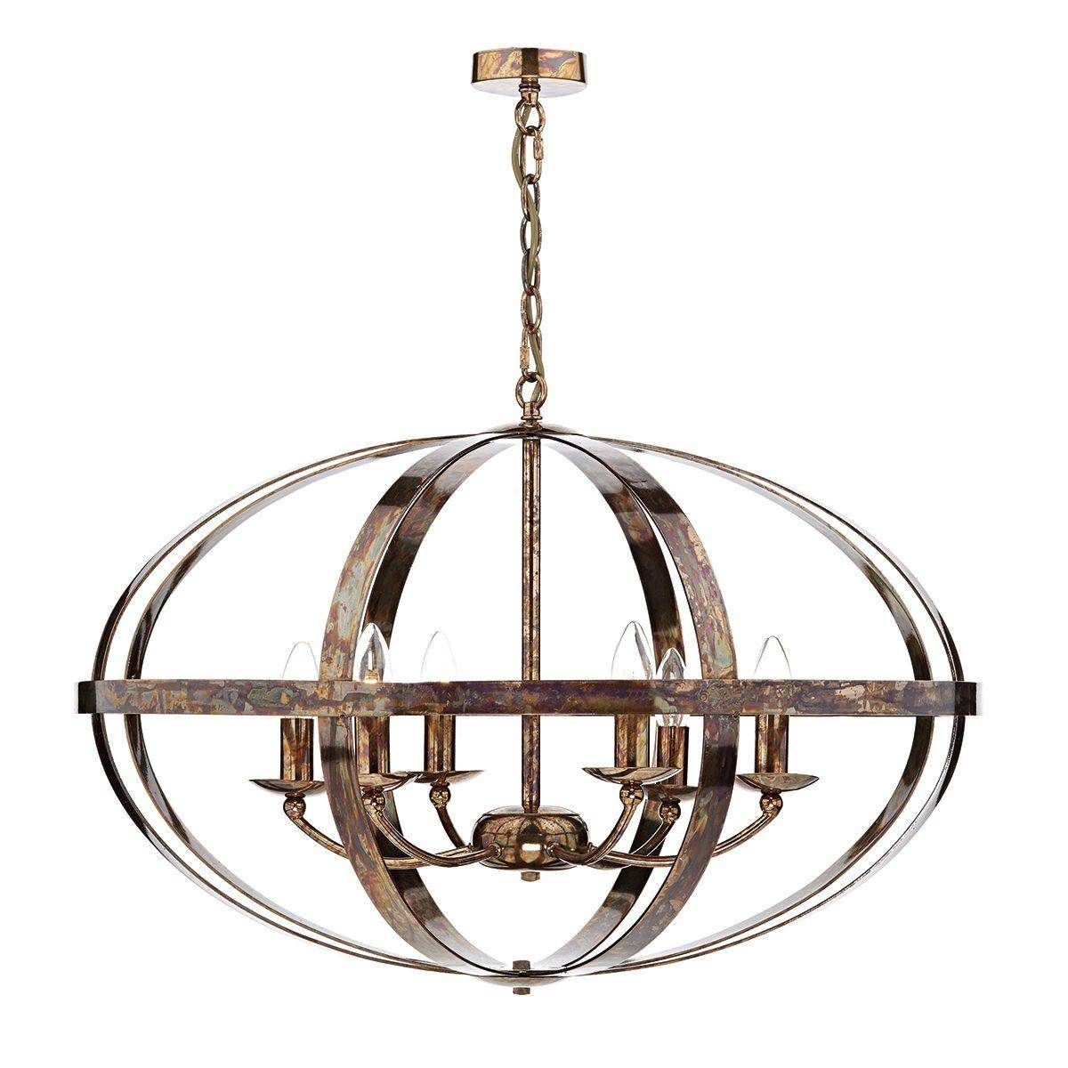 Dar Symbol 6 Light Fitting Petrol Copper - Cusack Lighting