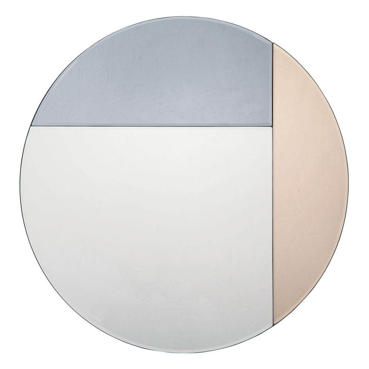 Dar Thalia Round Blue And Rose Gold Mirror - Cusack Lighting