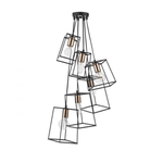 Dar Tower 6lt Cluster Pendant Black & Polished Chrome/Gold/Matt Black & Copper