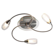 Dar Tugel 3 Light Flush G9 Satin Chrome with Double Envelope Glass - Cusack Lighting