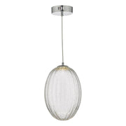 Dar Tyona Pendant Glass & Polished Chrome LED - Cusack Lighting