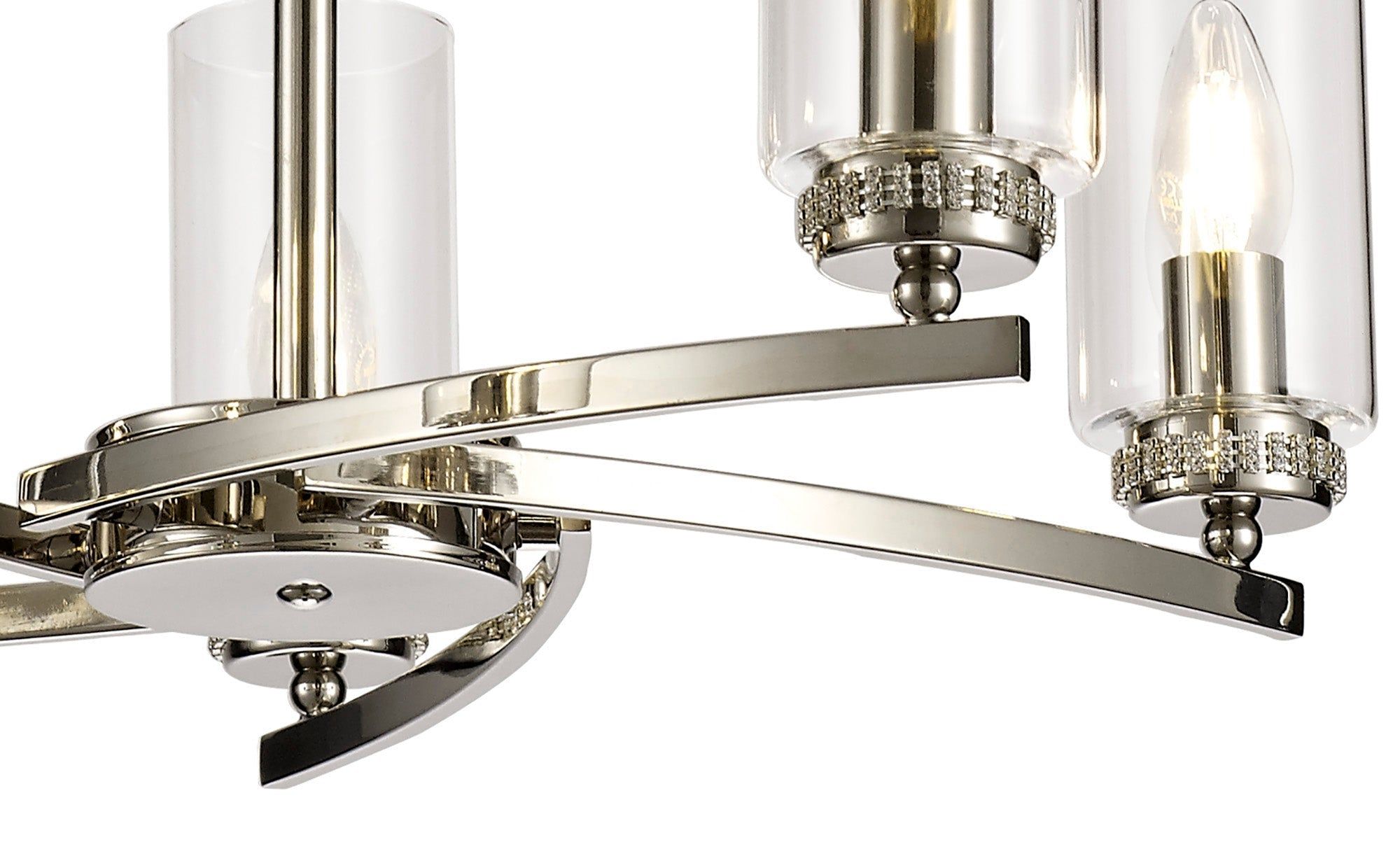 Deck Pendant/Semi Ceiling, 5 x E14, Antique Brass, Polished Nickel, Polished Gold 
