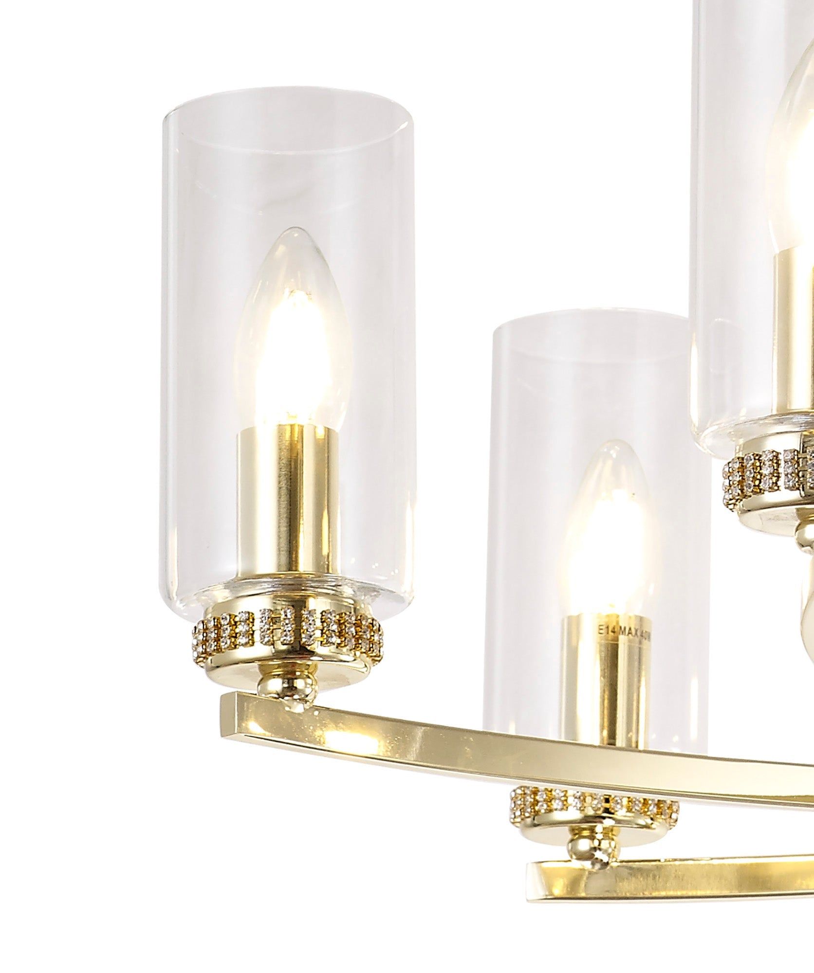 Deck Pendant/Semi Ceiling, 7 x E14, Antique Brass, Polished Nickel, Polished Gold