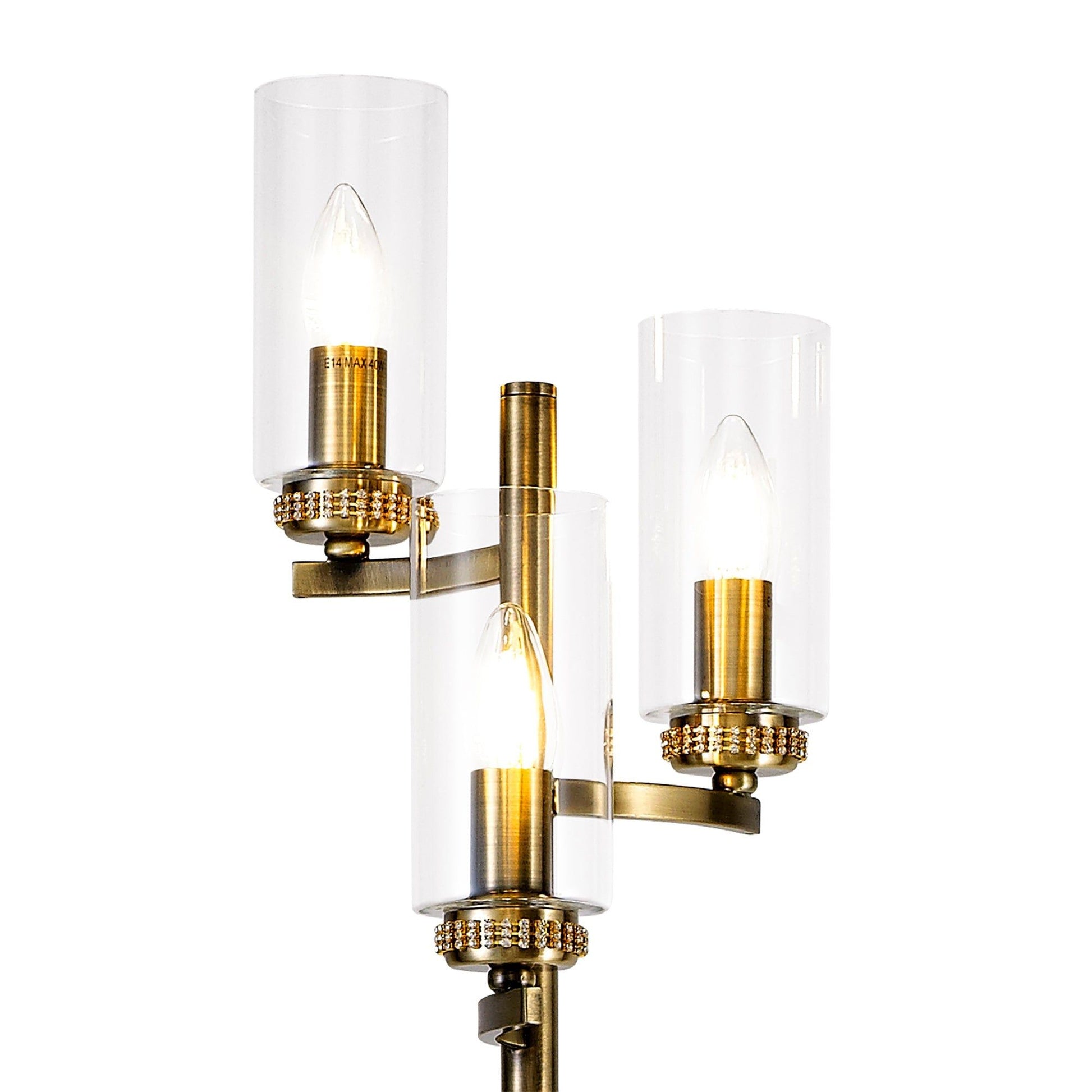 Deck Floor Lamp, 3 x E14, Antique Brass, Polished Gold, Polished Nickel