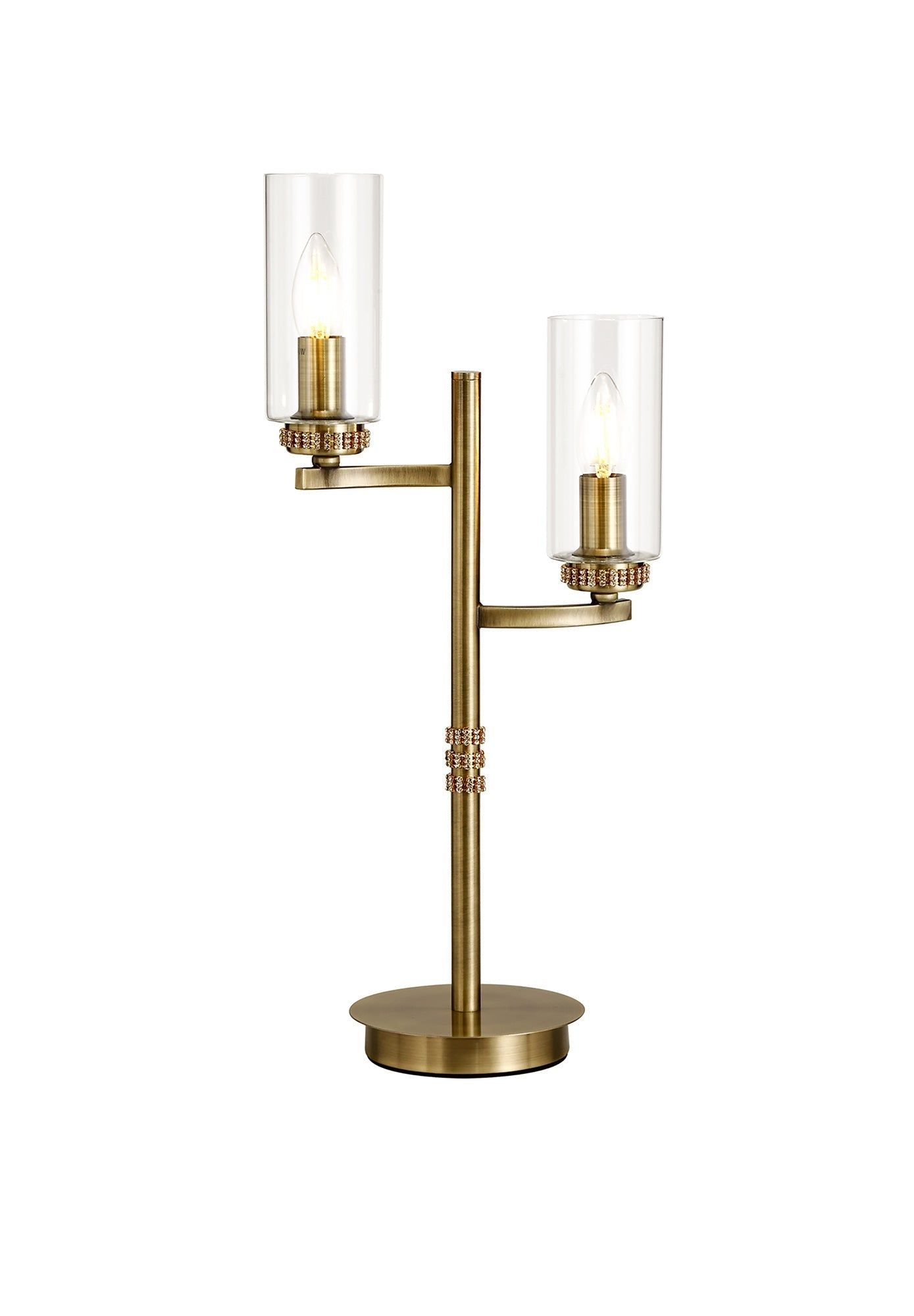 Deck Table Lamp, 2 x E14, Antique Brass, Polished Gold, Polished Nickel