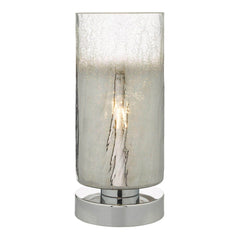 Dar Deena Table Lamp Crackle Glass and Polished Chrome Touch - Cusack Lighting