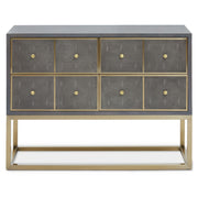 Deskey Four Drawer Console Table - shagreen & Grey