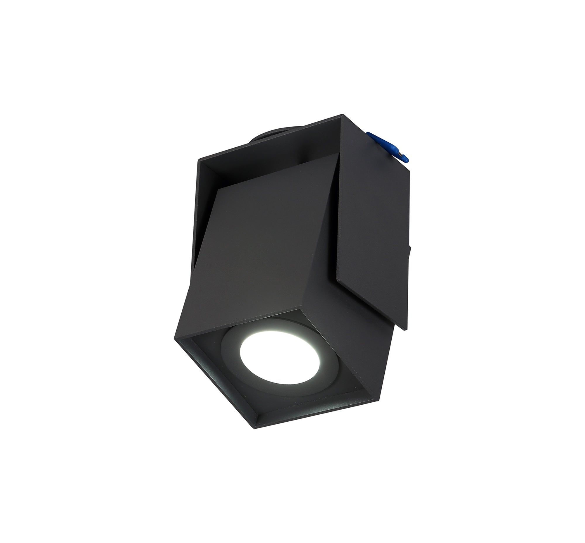 Litingzen Adjustable Square Spotlight, 1 Light GU10, Sand Anthracite,Sand White Cut Out: 62mm