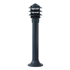 DIE CAST ALUMINIUM IP44 BLACK BOLLARD LIGHT WITH GLASS DIFFUSER 73cm - Cusack Lighting