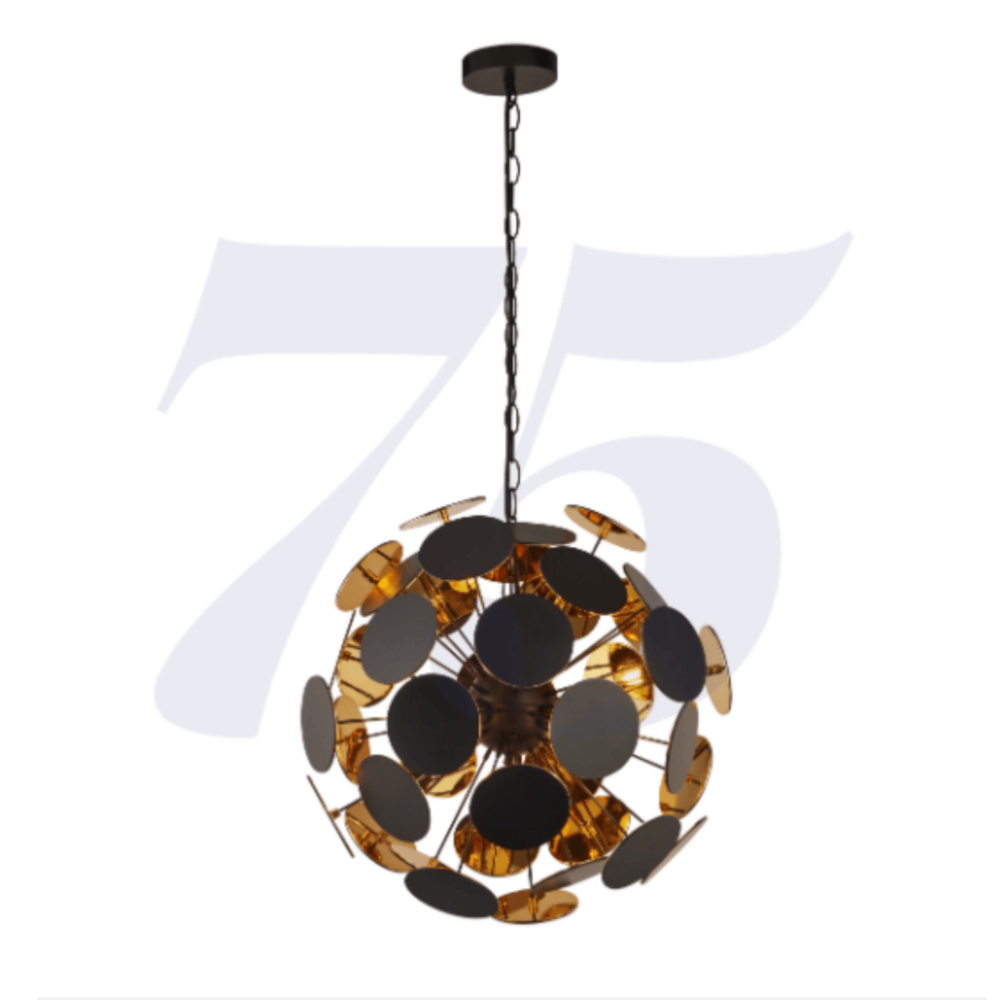 DISCUS 4LT BLACK/GOLD PENDANT - Cusack Lighting