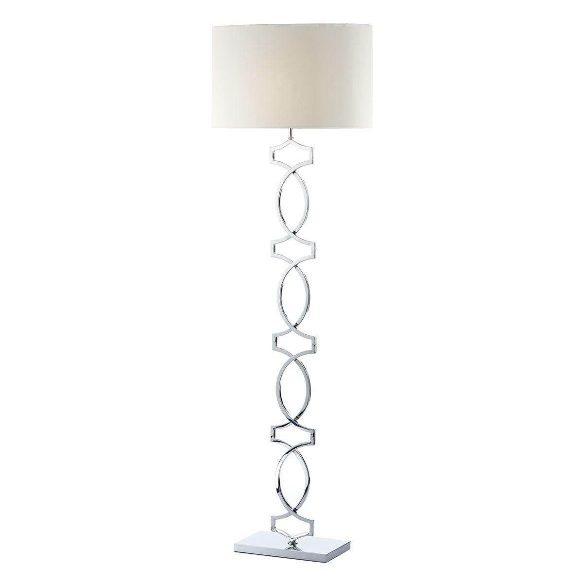 Dar Donovan Floor Lamp Polished Chrome complete with Shade - Cusack Lighting