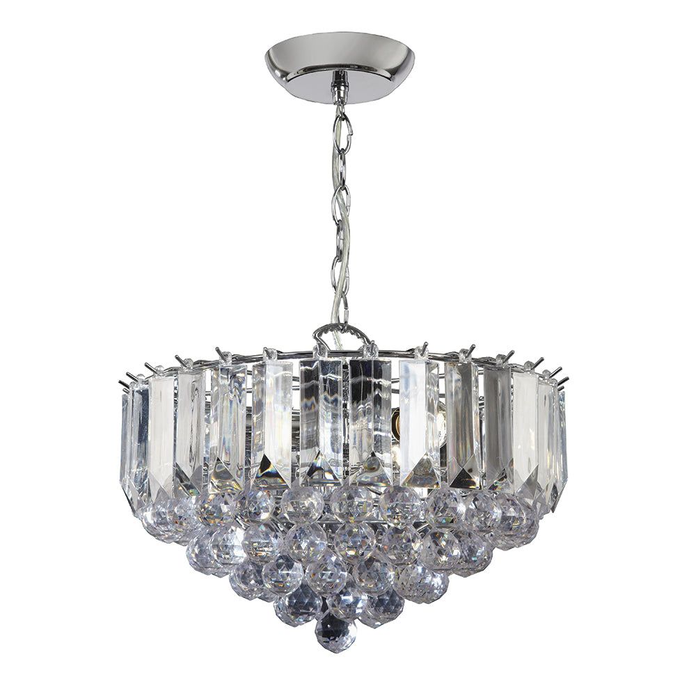Gresham 3Lt Crystal Centre Light Large - Chrome Finish