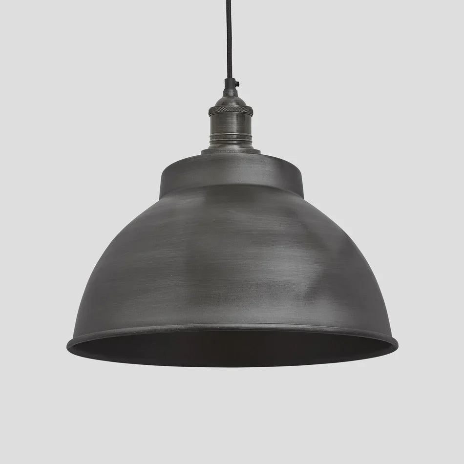 Brooklyn Dome Pendant - 13 Inch - Pewter