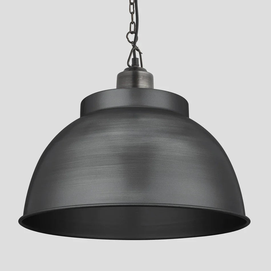 Brooklyn Dome Pendant - 17 Inch - Pewter