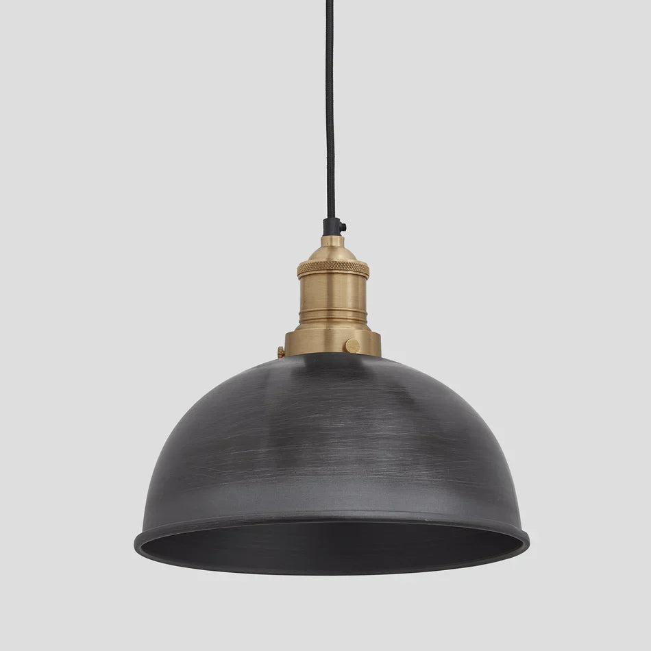 Brooklyn Dome Pendant Light - 8 Inch - Pewter