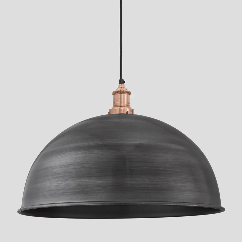 Brooklyn Dome Pendant - 18 Inch - Pewter