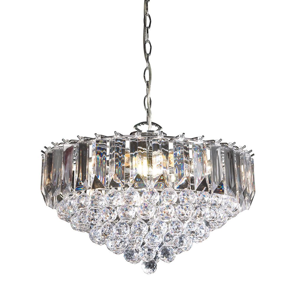 Fargo 6Lt Crystal Centre Light Large - Chrome Finish