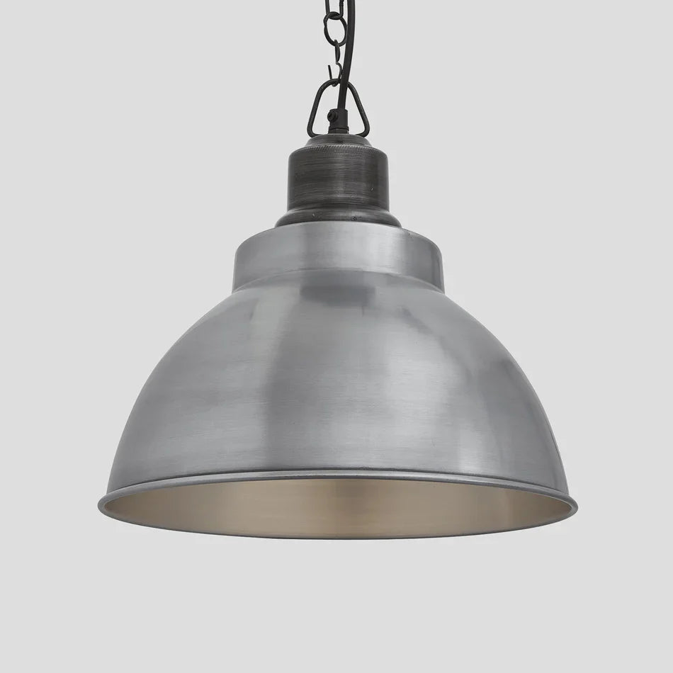 Brooklyn Dome Pendant - 13 Inch - Light Pewter