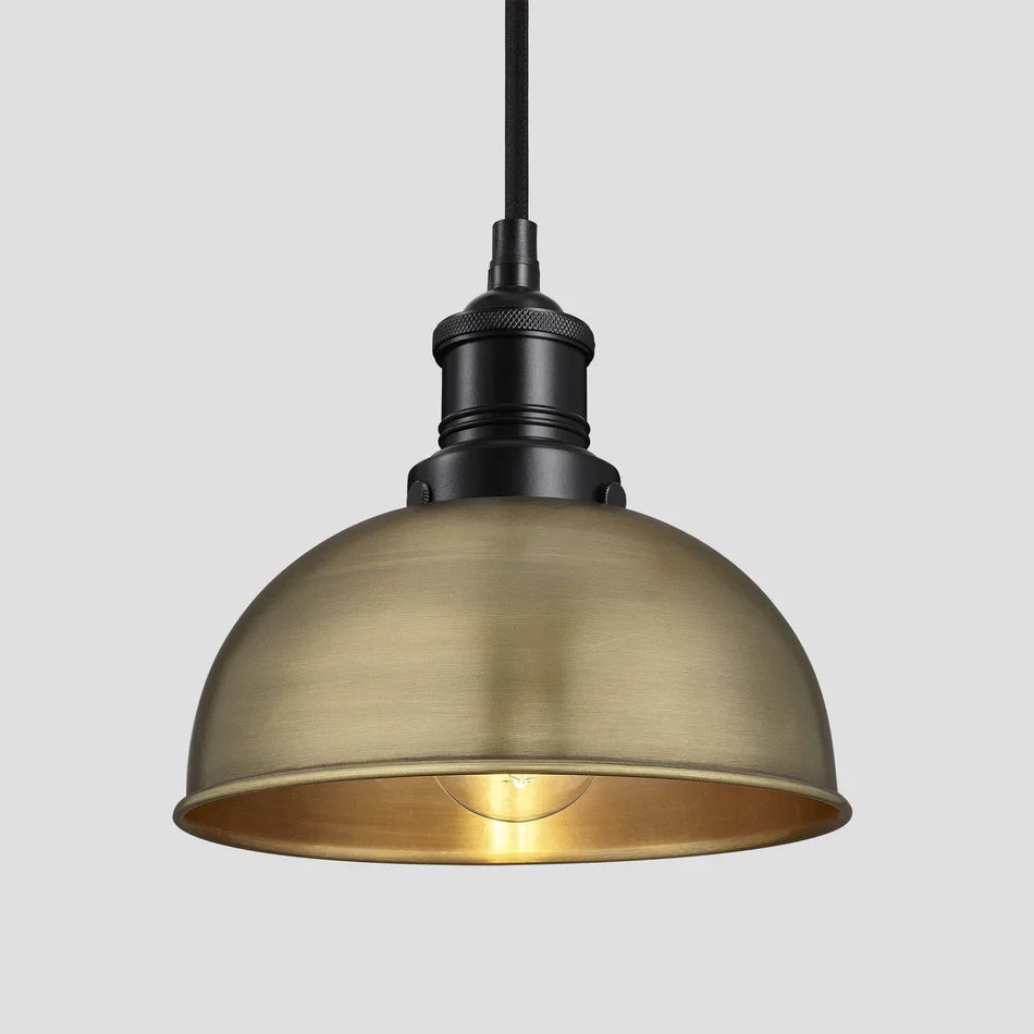 Brooklyn Dome Pendant - 8 Inch - Brass