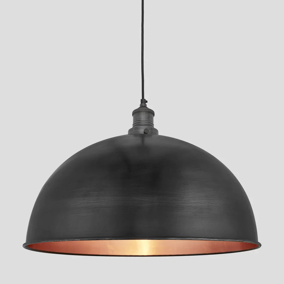 Brooklyn Dome Pendant - 18 Inch - Pewter & Copper