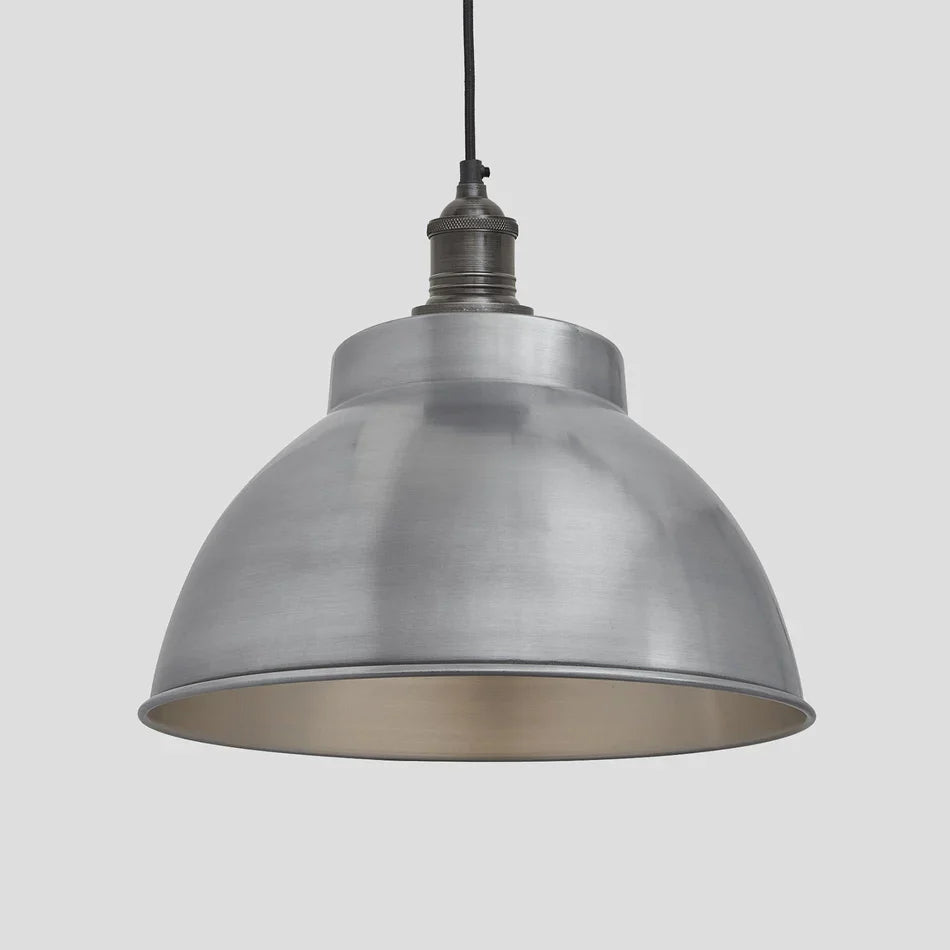 Brooklyn Dome Pendant - 13 Inch - Light Pewter
