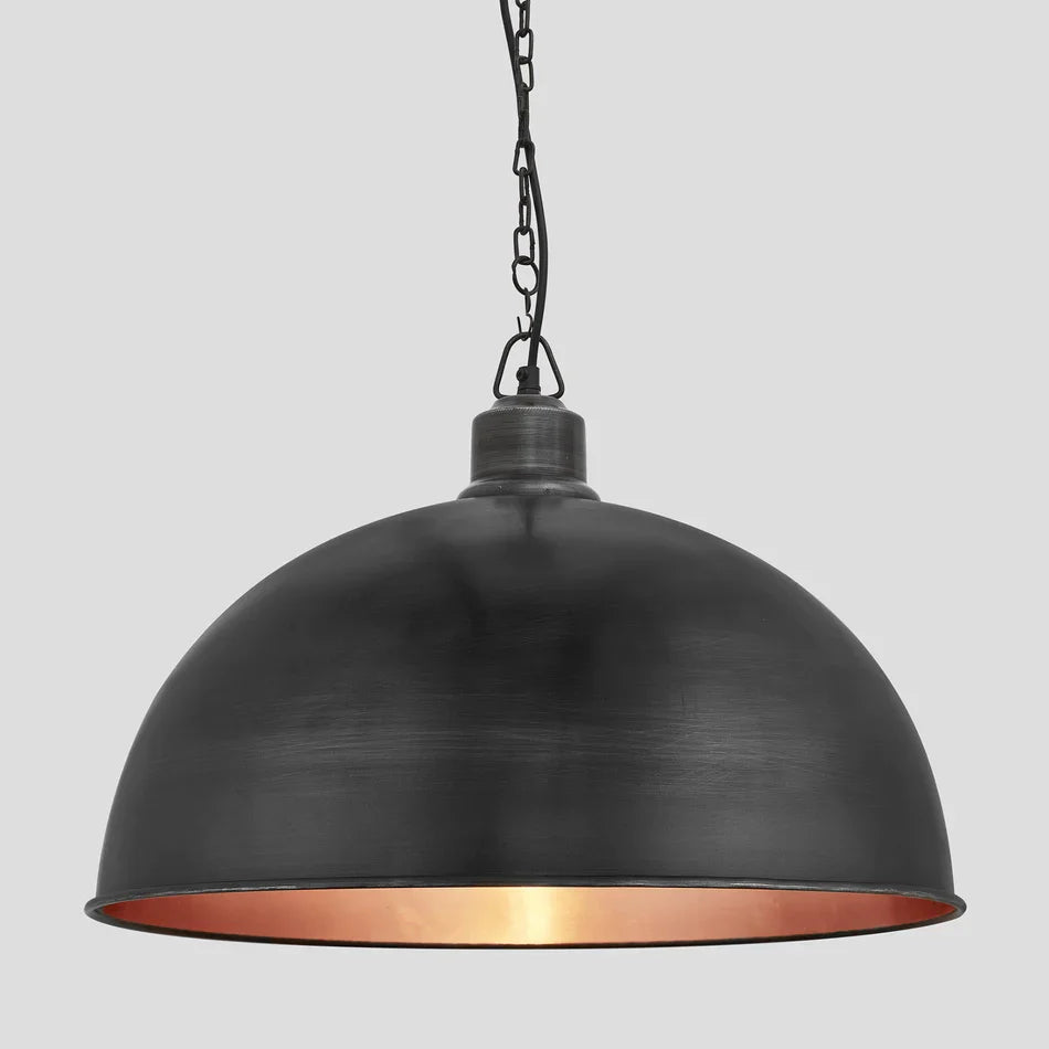 Brooklyn Dome Pendant - 18 Inch - Pewter & Copper