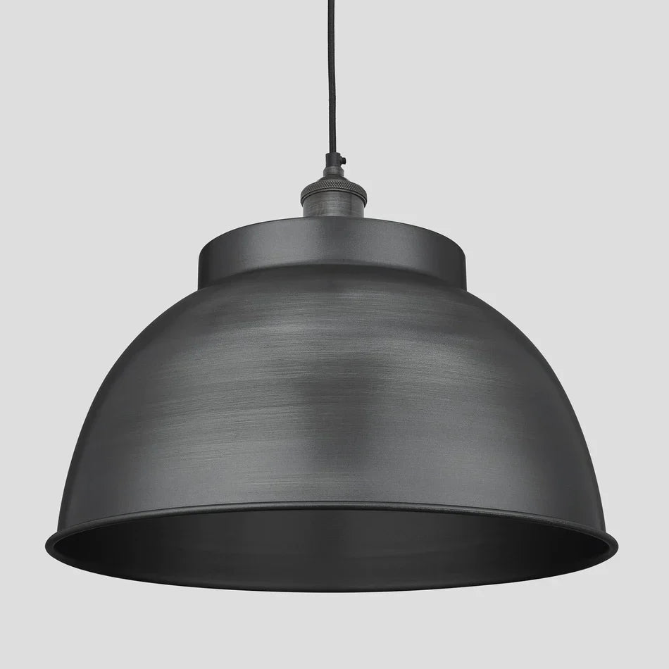 Brooklyn Dome Pendant - 17 Inch - Pewter
