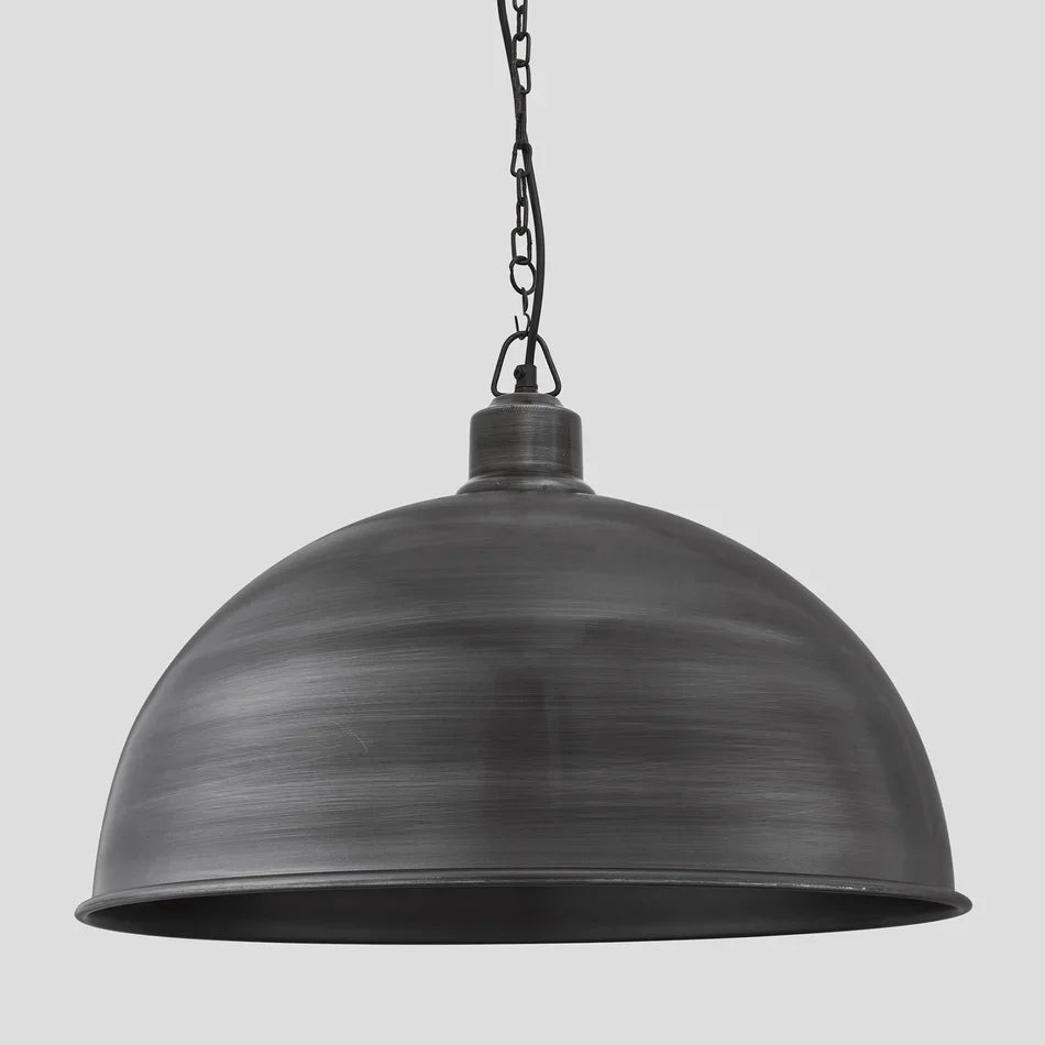 Brooklyn Dome Pendant - 18 Inch - Pewter