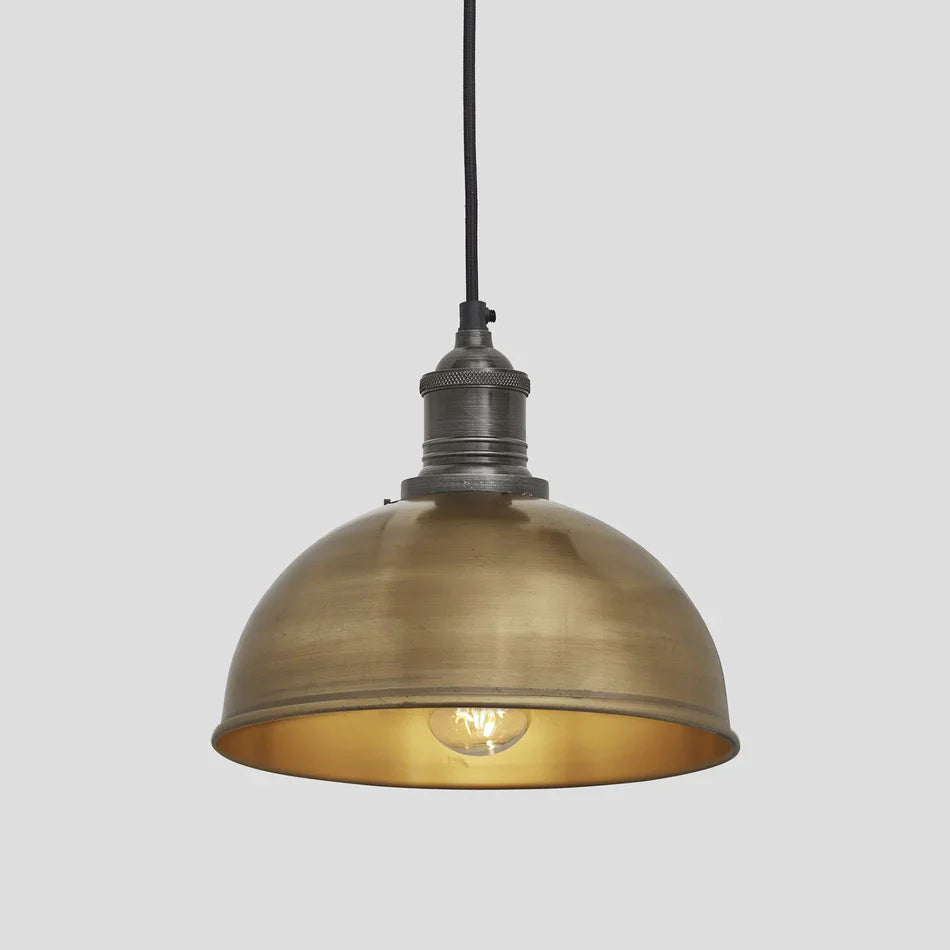 Brooklyn Dome Pendant - 8 Inch - Brass
