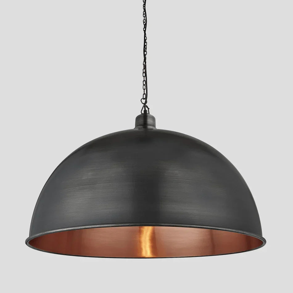Brooklyn Giant Dome Pendant - 24 Inch - Pewter & Copper