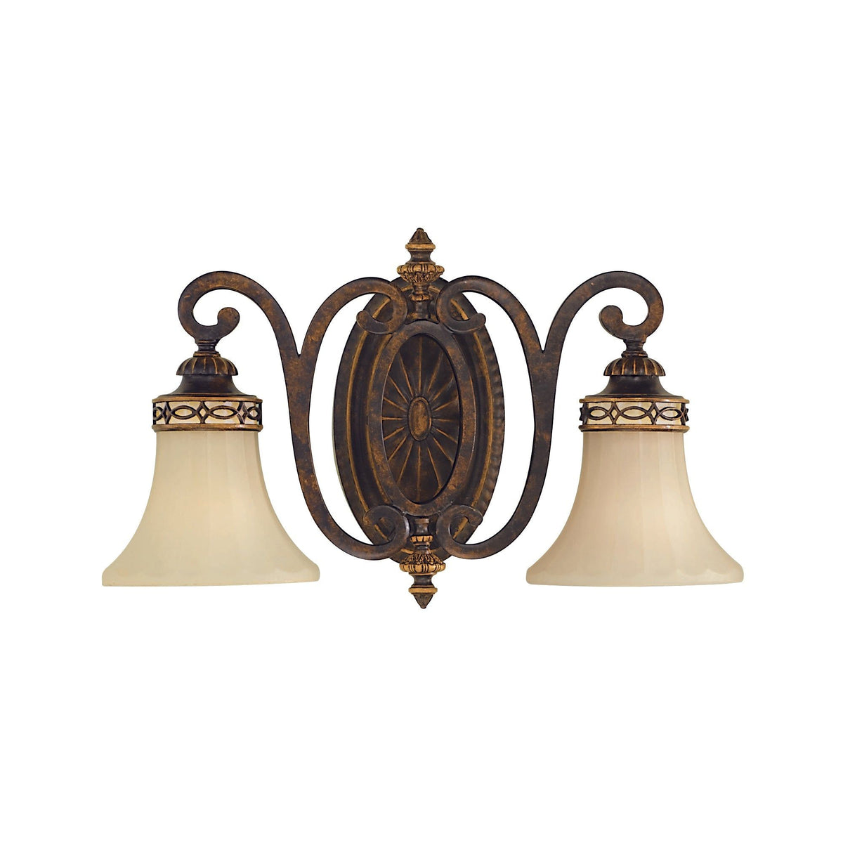 Drawing Room 2Lt Wall Light - Walnut Finish