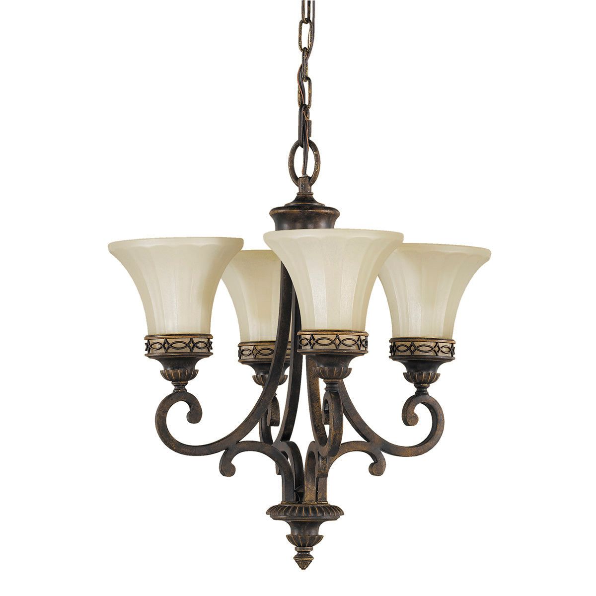 Drawing Room 4Lt Centre Ceiling Light - Walnut Finish
