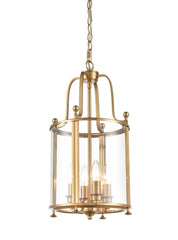 Duke 4/5/8Lt Lantern Ceiling Light - Satin Nickel/Antique Gold Finish