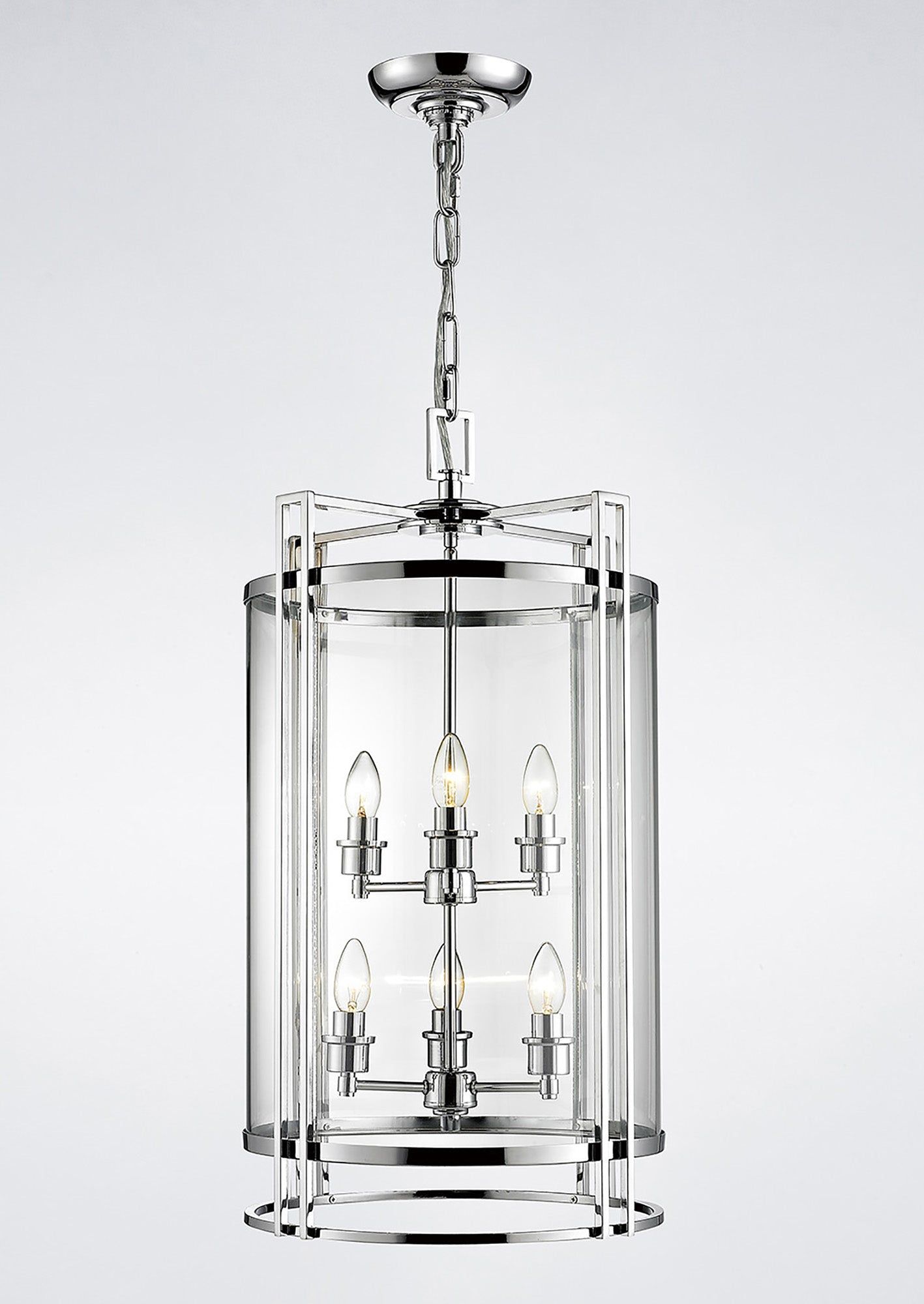 Eaton Pendant 6 Light E14 Polished Chrome/Glass