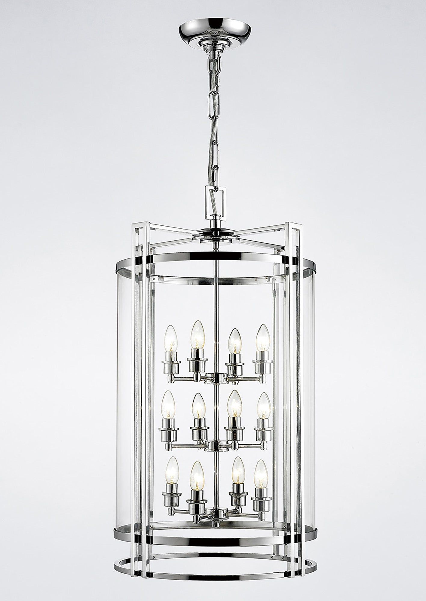 Eaton Pendant 3,4,6,12 Light E14 Polished Chrome/Glass