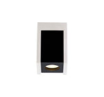 Eclectic 1 Light Square Ceiling GU10, White Paintable Gypsum With Matt Black Cover