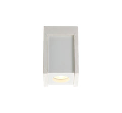 Eclectic 1 Light Square Ceiling GU10, White Paintable Gypsum With Matt Black Cover