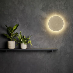 Eclipse Round/Square Matt Concrete/Plaster- Finish Wall Light 