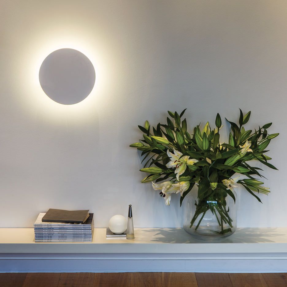 Eclipse Round/Square Matt Concrete/Plaster- Finish Wall Light - Cusack Lighting