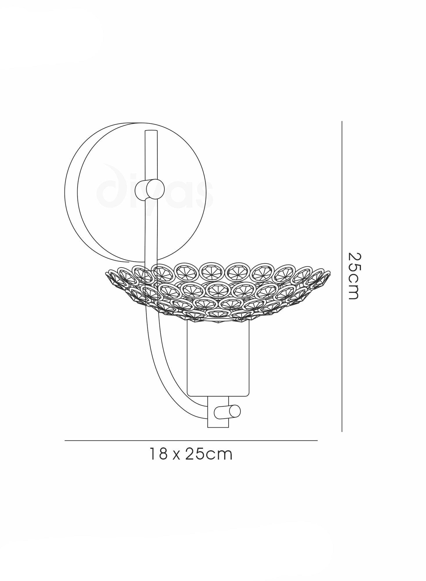 Ellen Wall Lamp 1 Light G9 Satin Nickel/Crystal