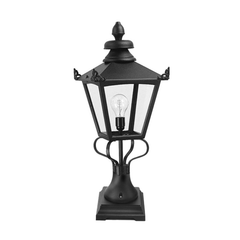 Elstead Grampian 1 Light Pedestal Lantern - Black - Cusack Lighting