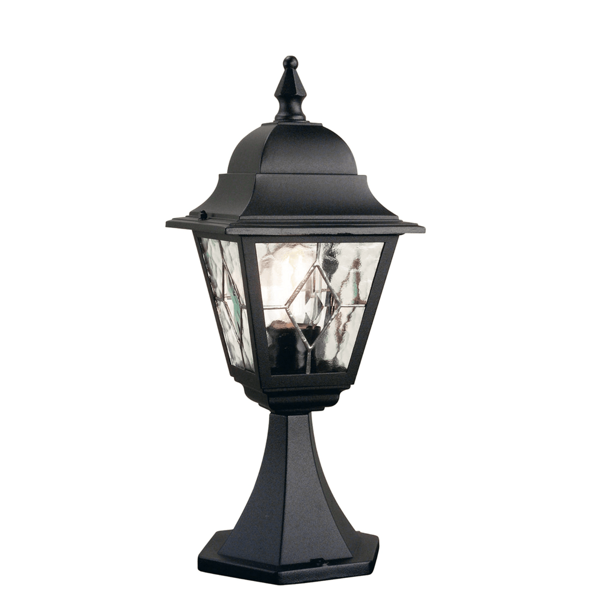 Elstead Norfolk 1 Light Pedestal Lantern - Black - Cusack Lighting