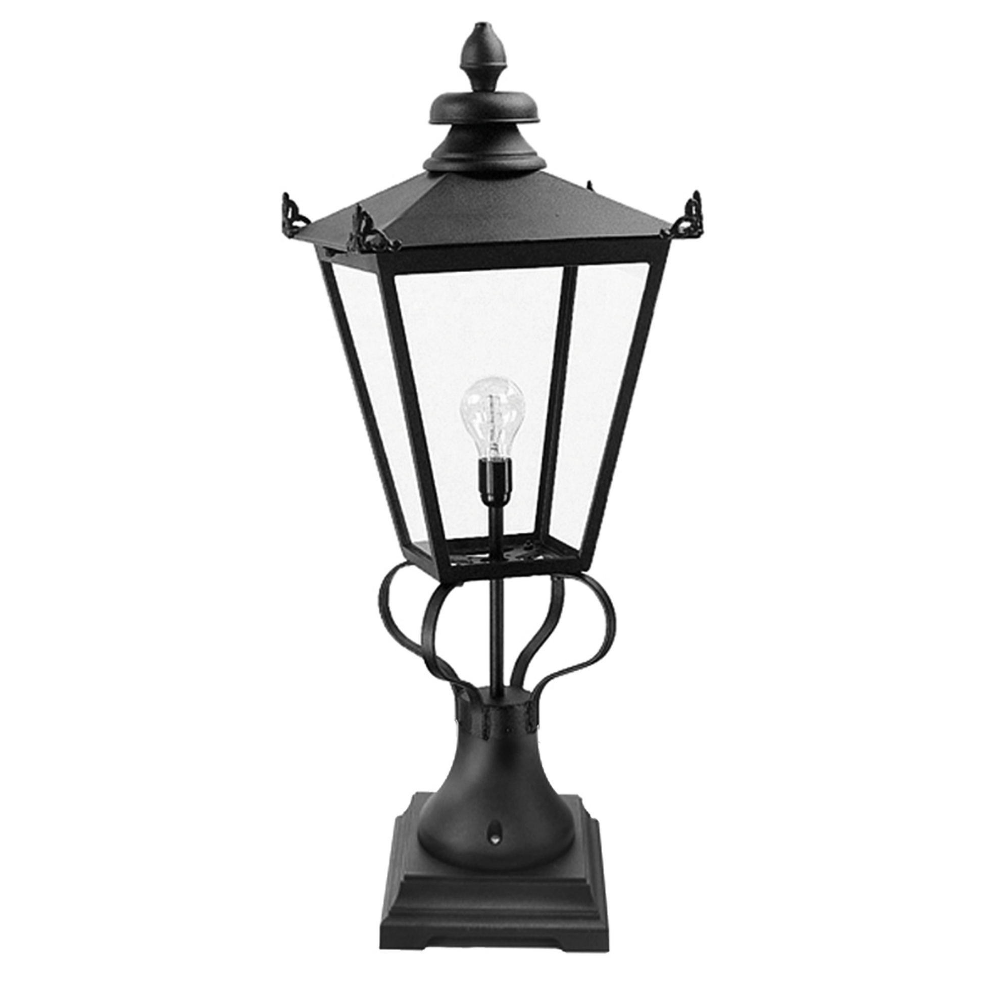 Elstead Wilmslow 1 Light Pedestal Lantern - Black - Cusack Lighting