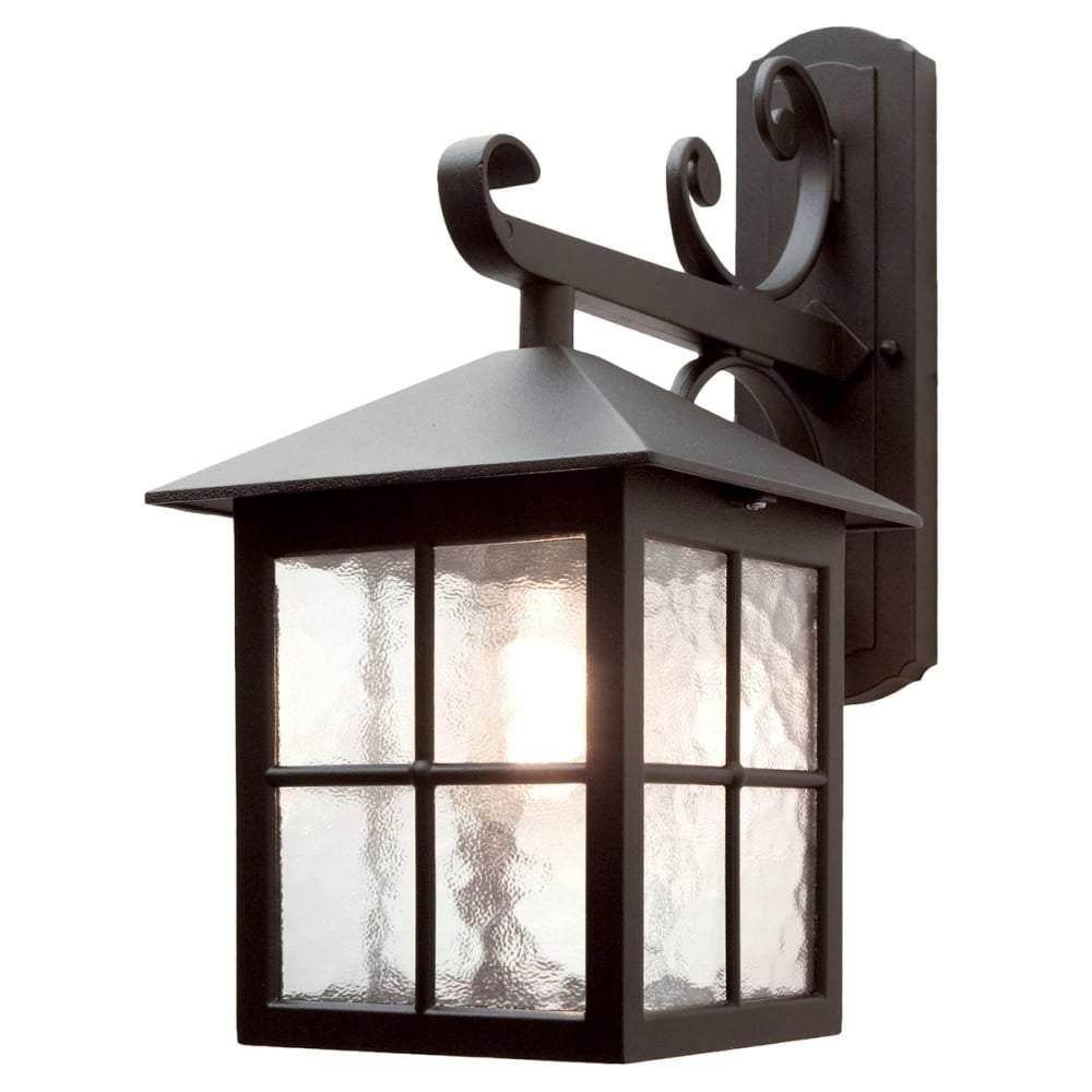 Elstead Winchester 1 Light Wall Down Lantern - Black - Cusack Lighting