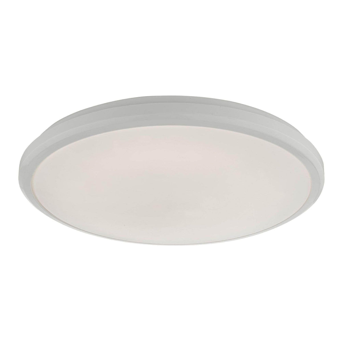 Dar Emmett Flush White Acrylic Medium IP44 LED - Cusack Lighting