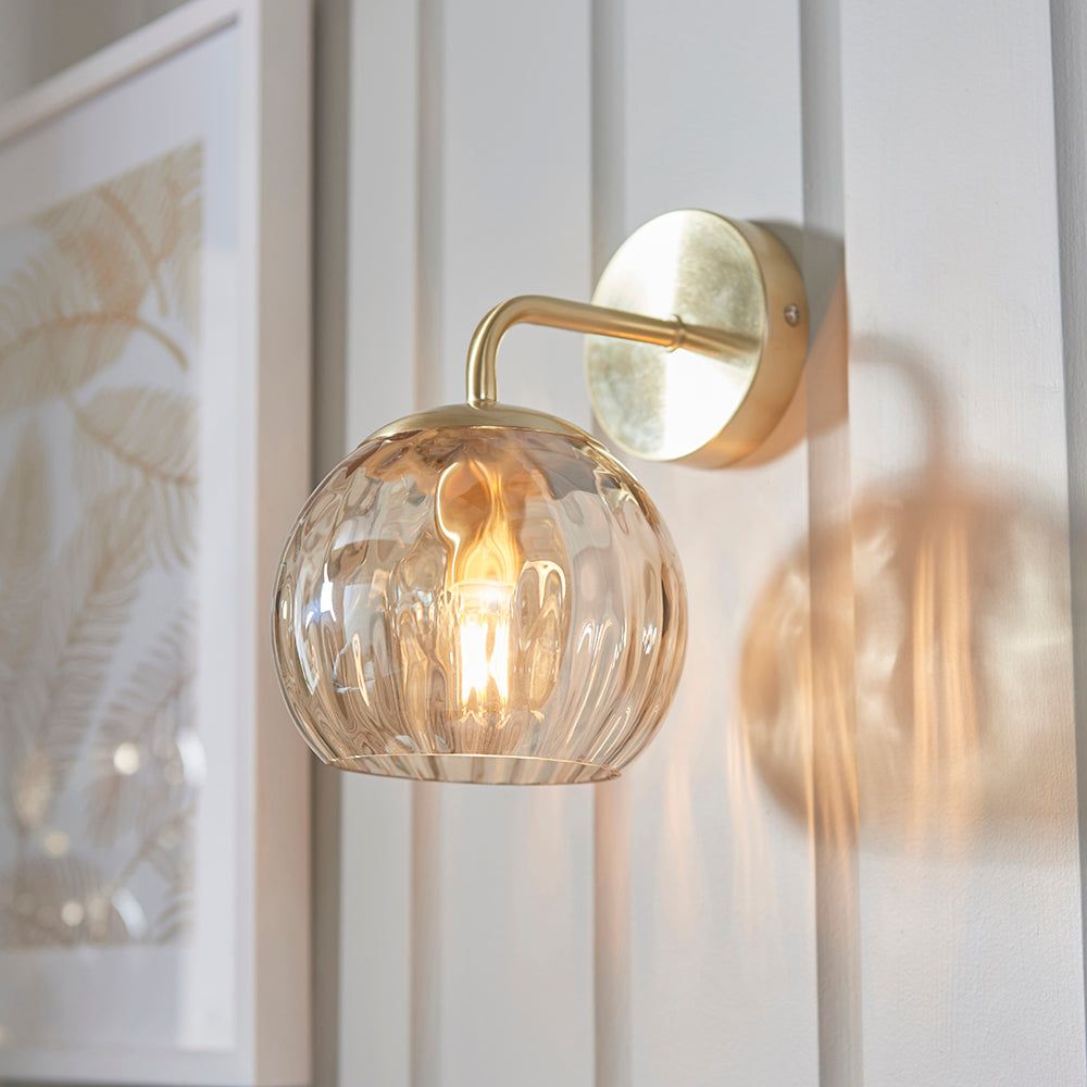 Amber Wall Light - Champagne Brass Finish