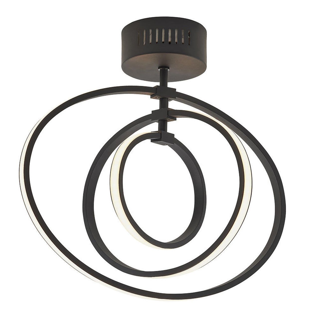 Zodiac 3Lt Semi Flush - Black/Chrome