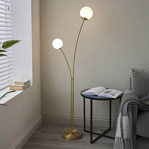 ENDON | Bloom 2lt Floor Lamp 92219 | Gold - Cusack Lighting